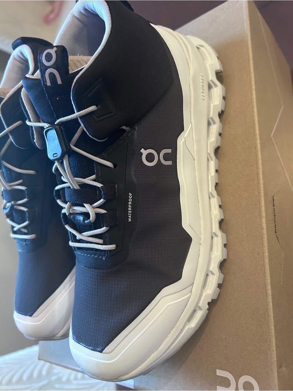Brand new On Running Kids Black and Pink Mid-Top Trail Sneakers